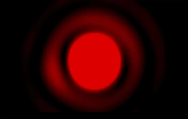Dimensions of the Line — microscopic view of the red laser beam