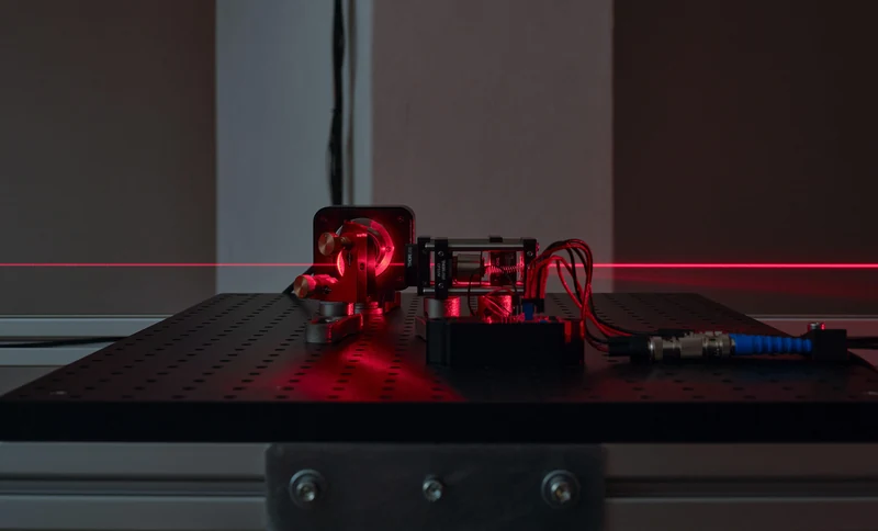 Dimensions of the Line — custom-built optical and electronic device